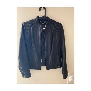 Cole Haan Learher Zip Jacket